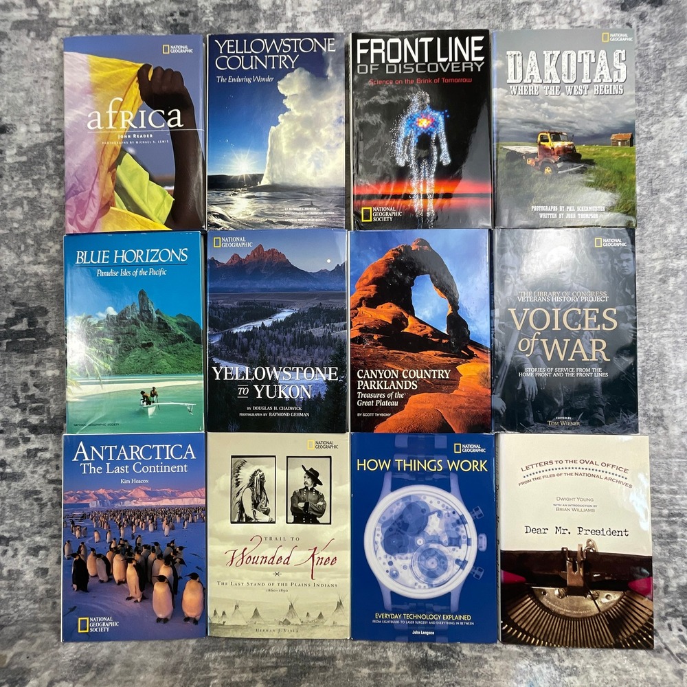 National Geographic Hardcover Books Lot of 12 History Nature Science Travel